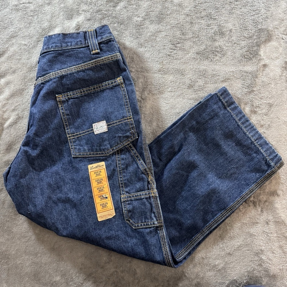 Vintage Levi's Carpenter Jeans 30x26 Deadstock Workwear Pants Dark Wash Y2K NWOT